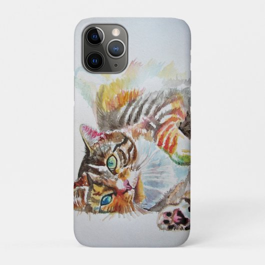Tabby Kat katten huisdier kunst Aquarel Dames Port Case-Mate iPhone Case (Achterkant)