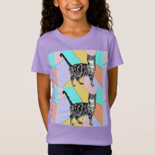 Tabby Kat katten schattige gestreepte huisdieren T T-shirt