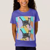 Tabby Kat katten schattige gestreepte huisdieren T T-shirt (Voorkant)
