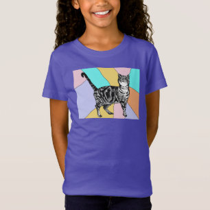 Tabby Kat katten schattige gestreepte huisdieren T T-shirt
