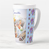 Tabby Kat Katten Waterverf Vrouwennaam Latte Mok (Rechterhoek)