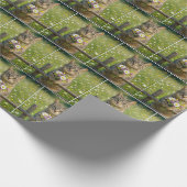 Tabby kat met wilde bloem boeket cadeaupapier (Hoek)