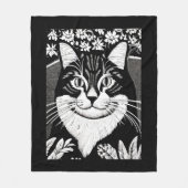 Tabby kat omringd met bloemen fleece deken (Voorkant)