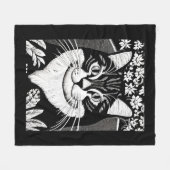 Tabby kat omringd met bloemen fleece deken (Voorkant (Horizontaal))