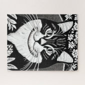Tabby kat omringd met bloemen legpuzzel (Horizontaal)