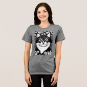 Tabby kat omringd met bloemen Tri-Blend shirt (Voorkant volledig)