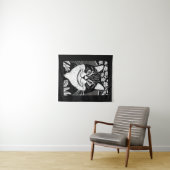 Tabby kat omringd met bloemen wandkleed (In Situ (horizontaal))