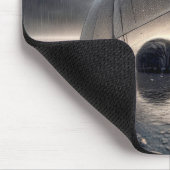 Tabby kat onder paraplu muismat (Hoek)