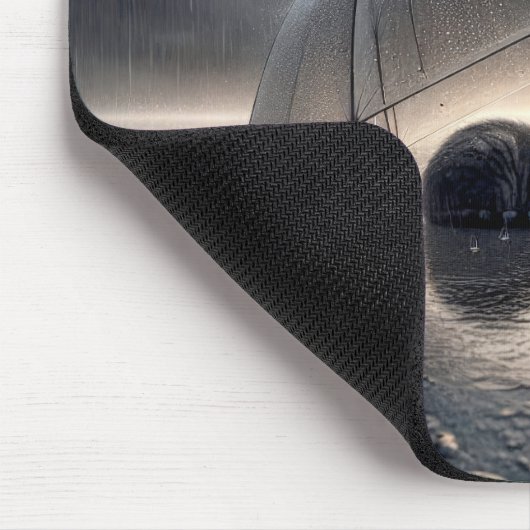 Tabby kat onder paraplu muismat (Hoek)