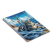 Tabby kat op bootkabels notitieboek (Rechterzijde)