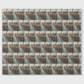 Tabby kat op een zeilboot touwen cadeaupapier (Vlak)