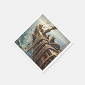 Tabby kat op nautische touwen servet (Hoek)