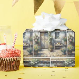 Tabby kat op oude bank cadeaupapier