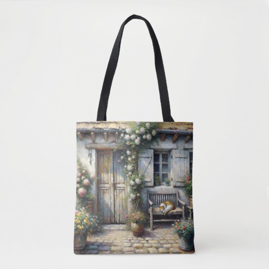 Tabby kat op oude bank tote bag (Voorkant)