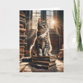 Tabby kat op oude boeken kaart (Voorkant)