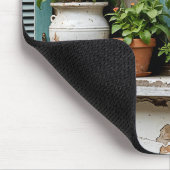 Tabby kat op oude vensterrand muismat (Hoek)