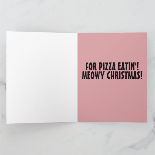 TABBY KAT PIZZA KERST GROTE KAARTEN (Binnen)