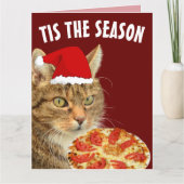 TABBY KAT PIZZA KERST GROTE KAARTEN (Voorkant)