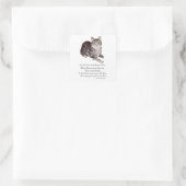 Tabby Kat Regenboogbrug Vierkante Sticker (Tas)