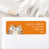 Tabby Kat Retouradres Sticker Schattige Naam (Insitu)