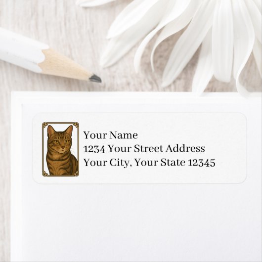 Tabby Kat Retouradreslabels Etiket (Insitu)