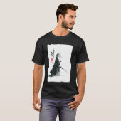 Tabby Kat Samurai Japanse Sumi-e Inkschildering Ro T-shirt (Voorkant volledig)