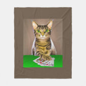 Tabby Kat Spelen Poker Fleece Deken (Voorkant)