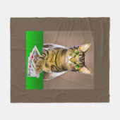 Tabby Kat Spelen Poker Fleece Deken (Voorkant (Horizontaal))