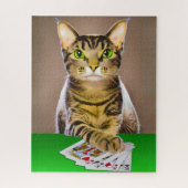 Tabby Kat Spelen Poker Legpuzzel (Verticaal)