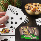 Tabby Kat Spelen Poker Pokerkaarten (Insitu)