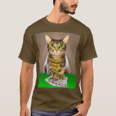 Tabby Kat Spelen Poker T-shirt (Voorkant)