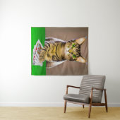 Tabby Kat Spelen Poker Wandkleed (In Situ (horizontaal))