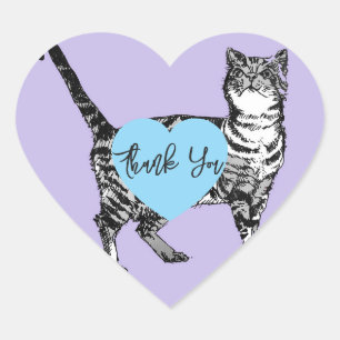 Tabby Kat Stickers Paars Mooie katten Sticker Set