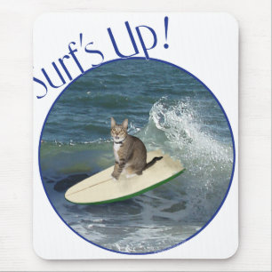 Tabby Kat Surft Op! Muismat