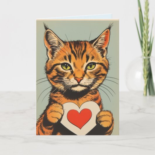TABBY KAT VALENTIJN DAG Kaart (Voorkant)