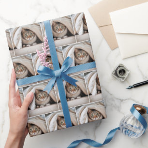 Tabby Kat Verbergen Onder een Deken Cadeaupapier