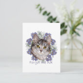 Tabby Kat Vergeet Me Niet Briefkaart (Staand voorkant)