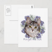 Tabby Kat Vergeet Me Niet Briefkaart (Voorkant / Achterkant)