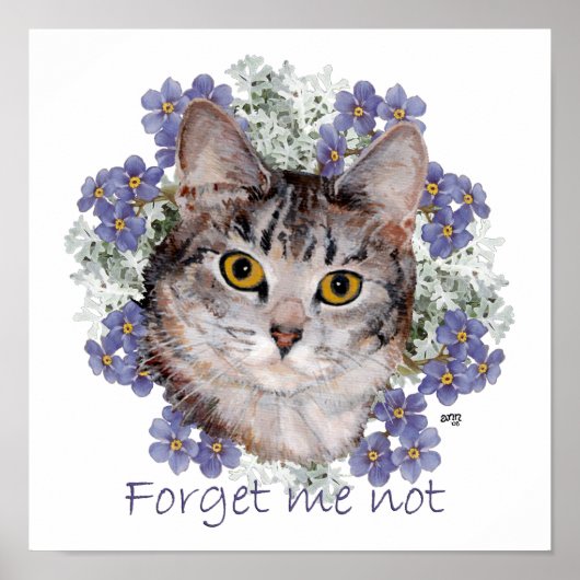 Tabby Kat Vergeet Mij Niet Poster (Voorkant)