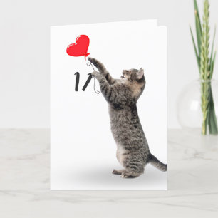 Tabby Kat voor 11e verjaardag Kaart