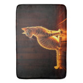 Tabby kat warme verlichting dier gloeiende aura badmat (Voorkant Verticaal)