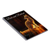 Tabby kat warme verlichting dier gloeiende aura notitieboek (Rechterzijde)