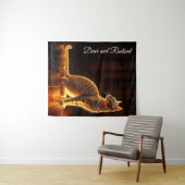 Tabby kat warme verlichting dier gloeiende aura wandkleed (In Situ (horizontaal))