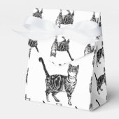 Tabby Kat Zwart Verjaardagsfeestje Cake Favor Box Bedankdoosjes (Voorkant Zijde)