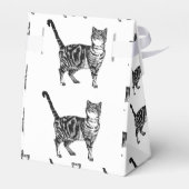 Tabby Kat Zwart Verjaardagsfeestje Cake Favor Box Bedankdoosjes (Achterkant)