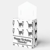 Tabby Kat Zwart Verjaardagskatten Cake Favor Box Bedankdoosjes (Geopend)
