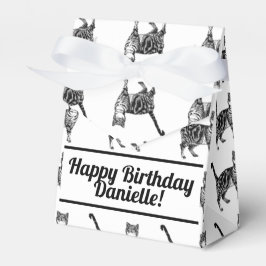 Tabby Kat Zwart Verjaardagskatten Cake Favor Box Bedankdoosjes