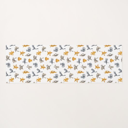 Tabby katten doen yoga mat (Achterkant (horizontaal))