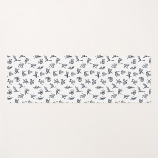 Tabby katten doen yoga mat (Voorkant (horizontaal))