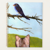 Tabby katten praten met vogels planner (Voorkant)